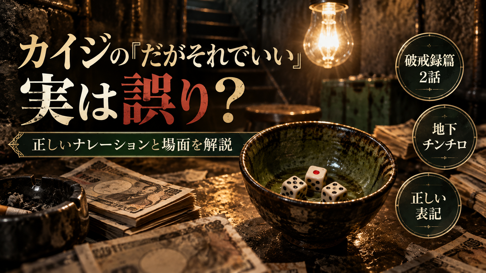 カイジの「だがそれでいい」は誤り?正しいナレーションと場面を解説