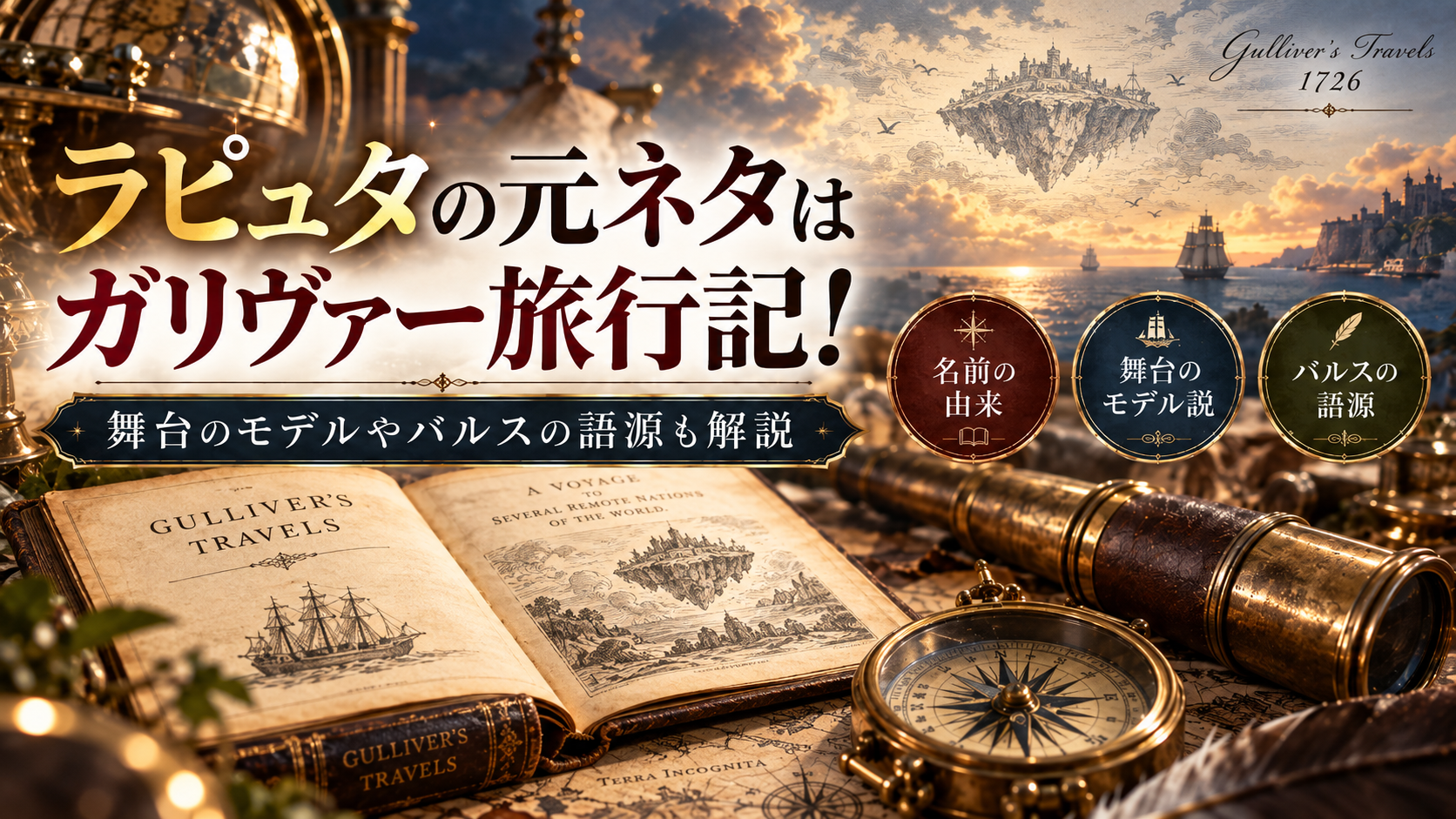 ラピュタの元ネタはガリヴァー旅行記！舞台のモデルやバルスの語源も