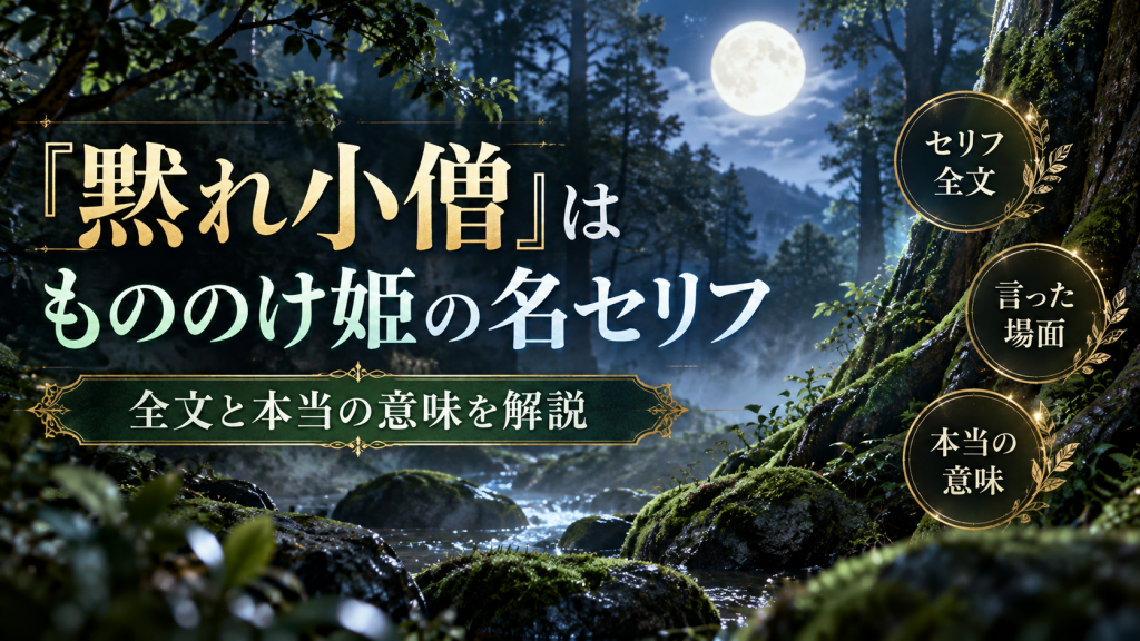 「黙れ小僧」はもののけ姫のモロのセリフ！全文と本当の意味を解説