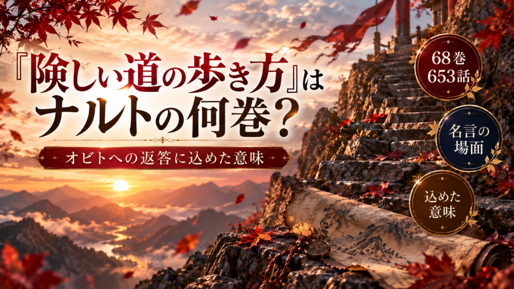 『険しい道の歩き方だ』はナルト何巻の名言？オビトへの返答に込めた意味
