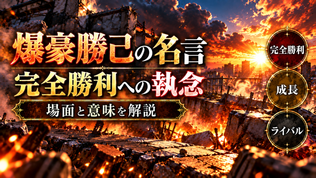 爆豪勝己の名言「勝負は必ず完全勝利」の場面と意味を解説【ヒロアカ】