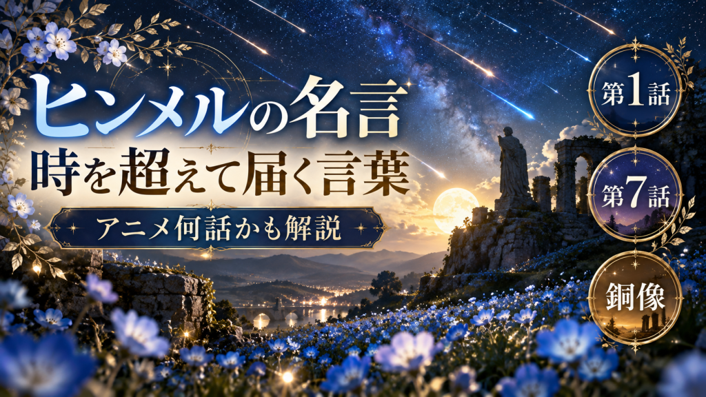 ヒンメルの名言「綺麗だ」「一人ぼっちにならないように」はアニメ何話？場面と意味