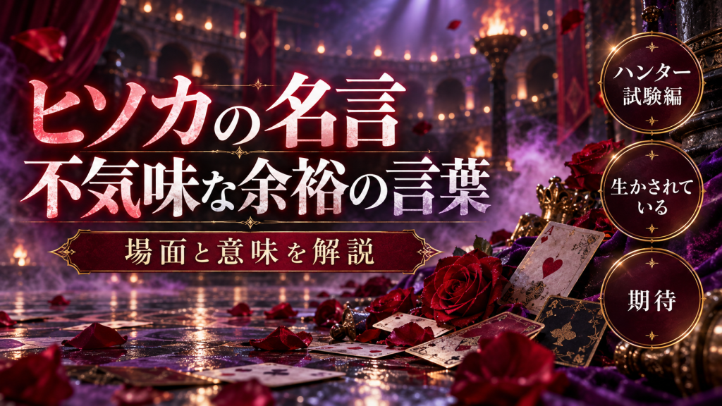 ヒソカの名言「無駄な努力 ご苦労様」の場面と意味【HUNTER×HUNTER】