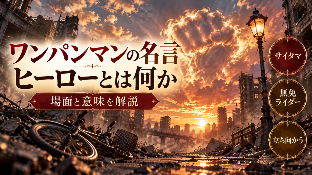 ワンパンマンの名言「ヒーローが逃げたら誰が戦うんだよ」の場面と意味を解説