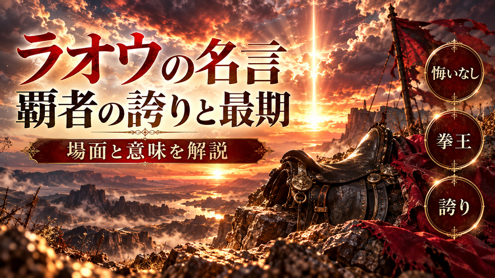 ラオウの名言「わが生涯に一片の悔いなし」の場面と意味を解説【北斗の拳】